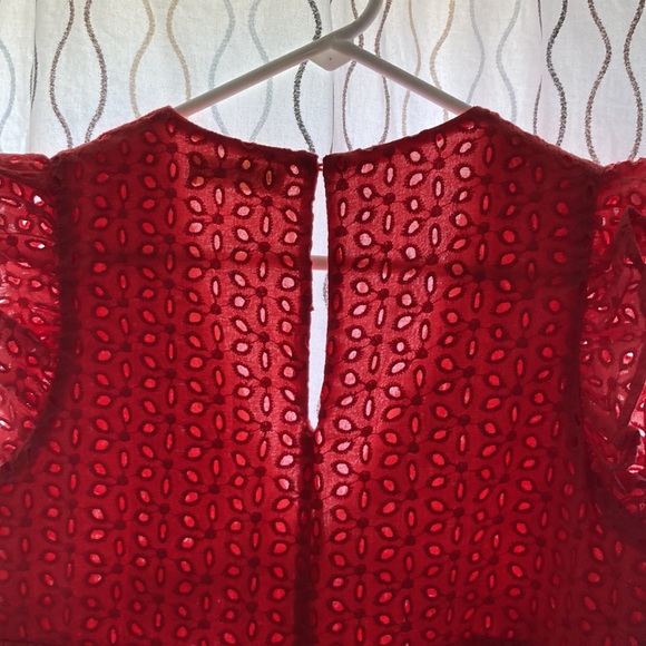 Cotton Eyelet California Romper Dress with Pockets - Coral Rose - Shorts Lined - Picture 8 of 9